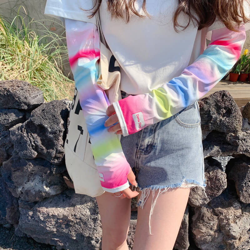 彩虹冰絲防曬袖套夏季防紫外線
