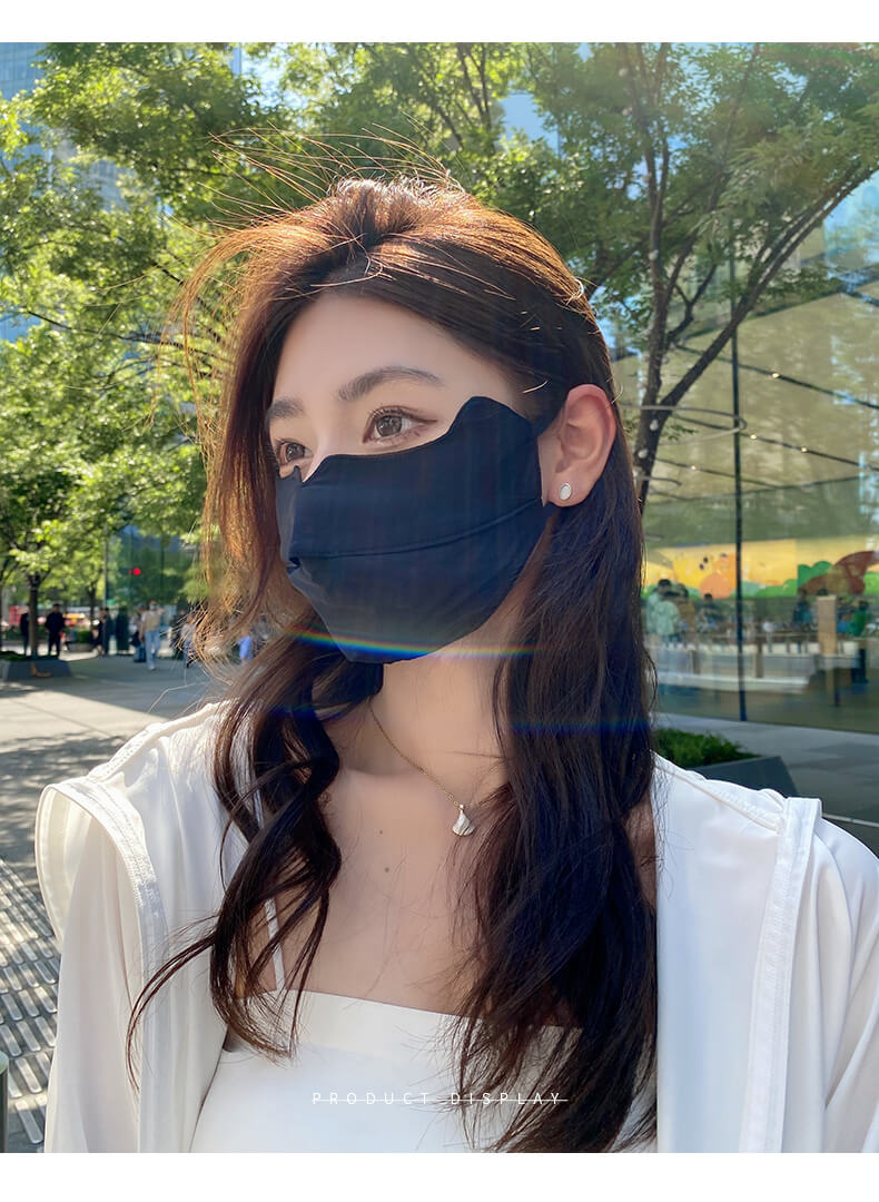 Ice silk three-dimensional V-shaped sunscreen mask