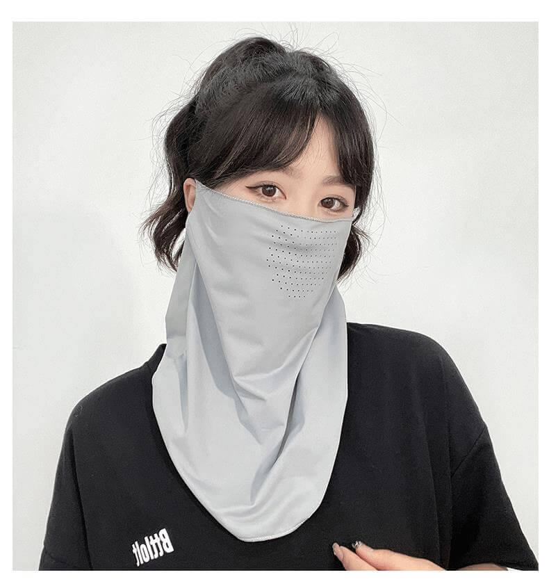ice silk sun protection face mask with neck cover