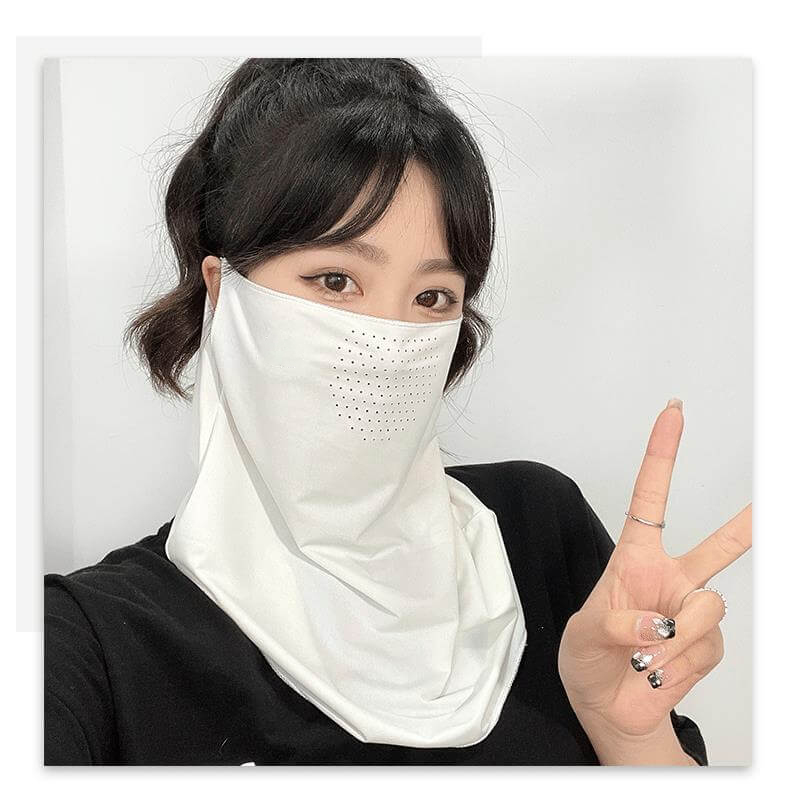 ice silk sun protection face mask with neck cover