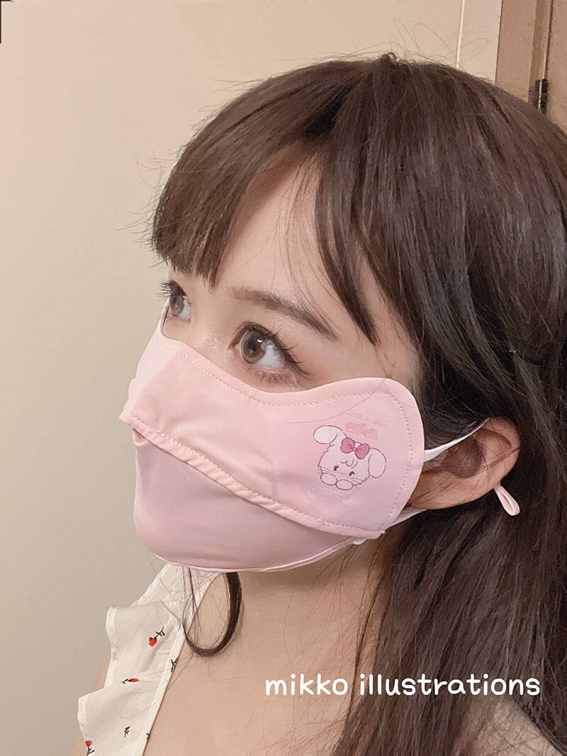 Mikko Japanese-style Pink Cartoon High-Corner Sunscreen Mask
