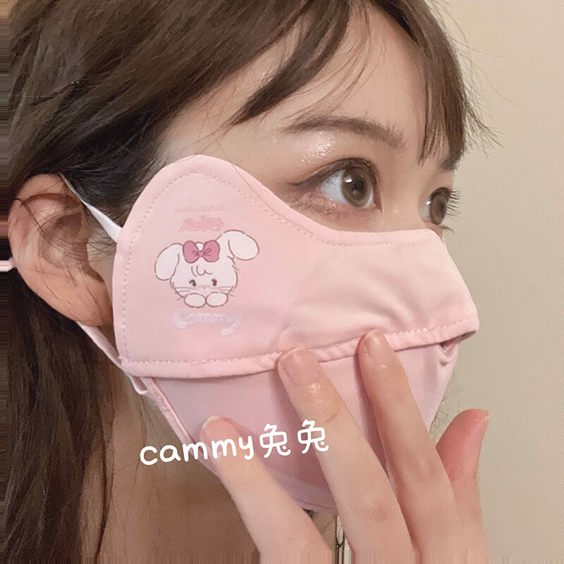 mikko日系粉色卡通高眼角防曬口罩