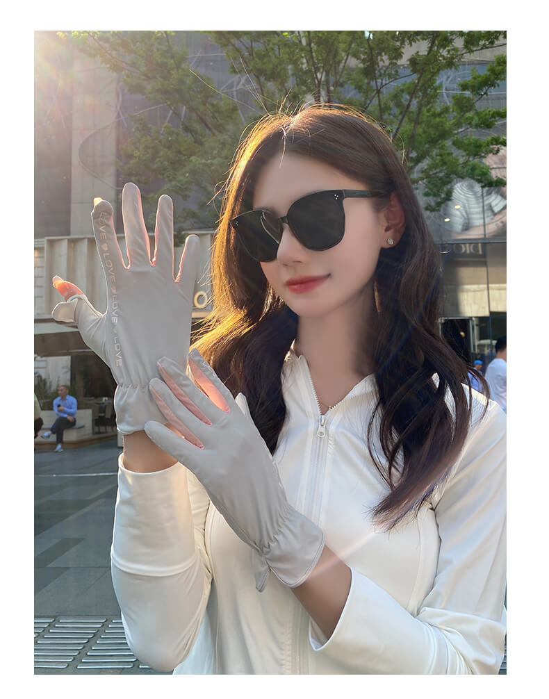 Summer Outdoor UV Protection Thin Ice Silk Gloves
