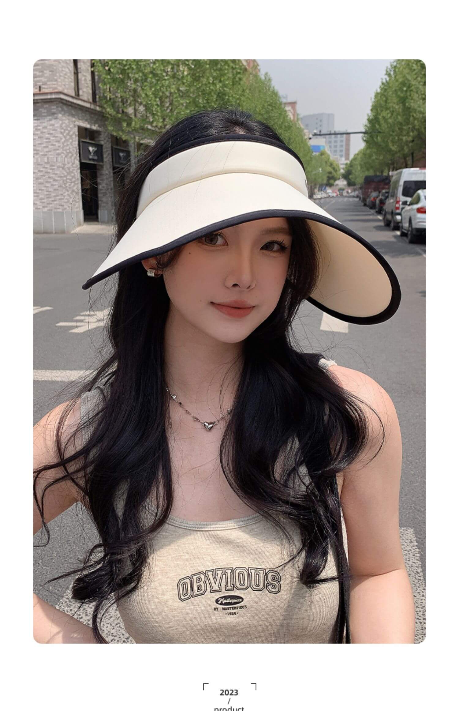wide-brim summer sun visor hat with face cover