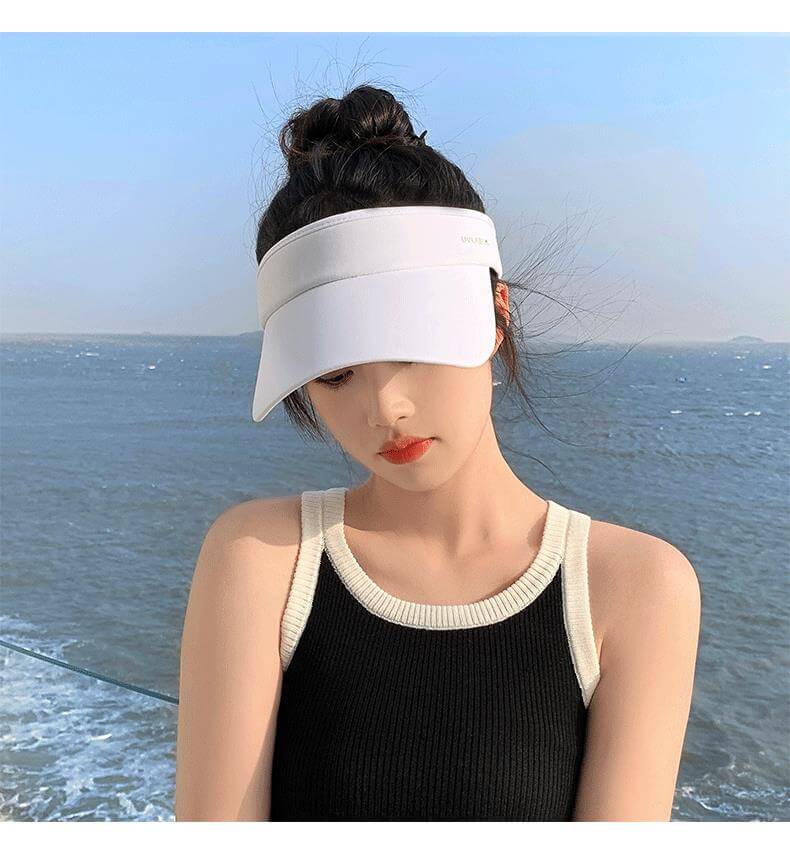 unisex outdoor sports sun visor cap with ponytail hole