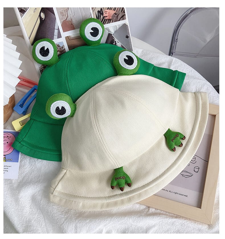 可愛小青蛙夏季出街水桶帽漁夫帽