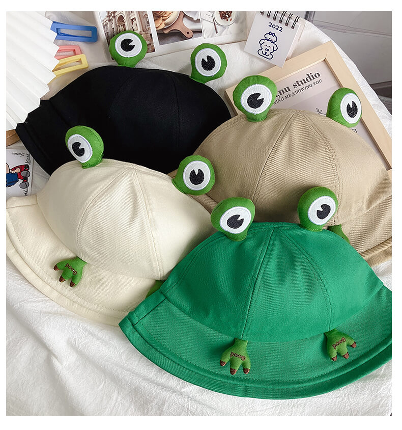 可愛小青蛙夏季出街水桶帽漁夫帽
