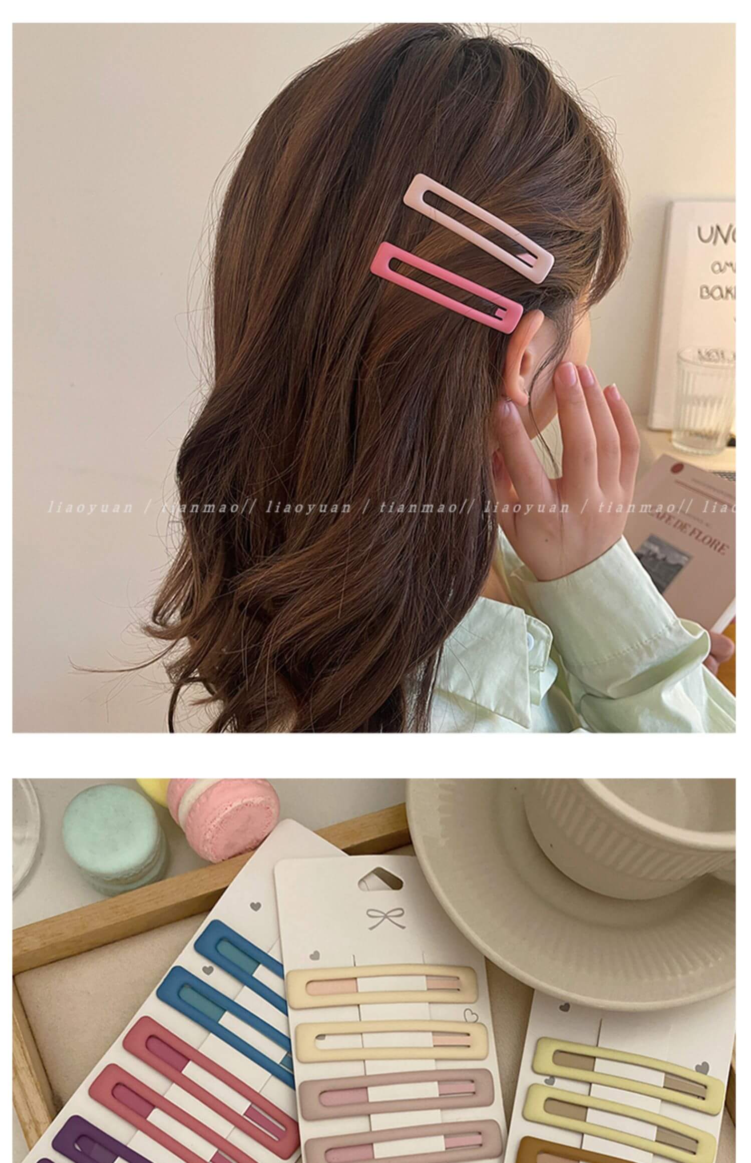 6 groups ~ simple frosted bb clip cute side clip