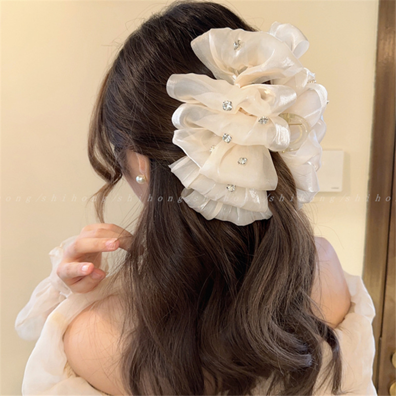New style double-sided rhinestone bow clip
