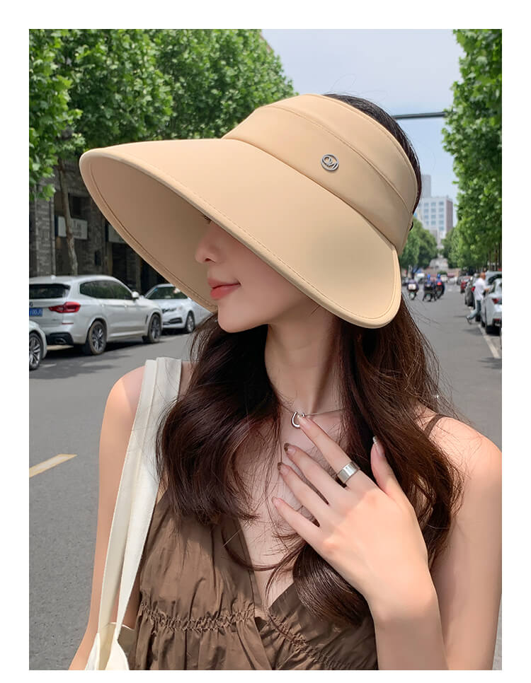 Summer Ice Silk Wide-Brimmed Hat for Face Protection and UV Blocking
