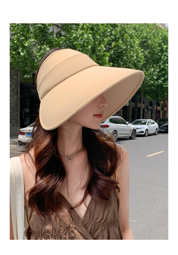 Summer Ice Silk Wide-Brimmed Hat for Face Protection and UV Blocking