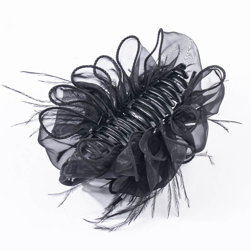 Listen to the Wind ~ Black Feather Romantic and Elegant Shark Clip