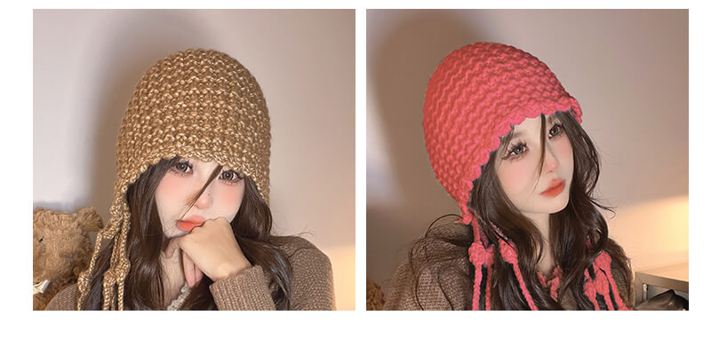 Japanese style autumn all-match tassel casual hat