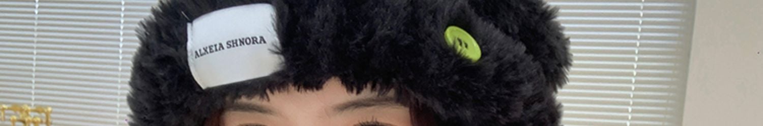 冬季紐扣毛絨保暖顯臉小毛線帽