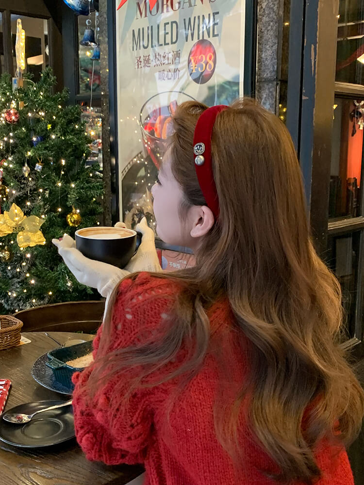蒙德千金感新年高級感紅色髪箍