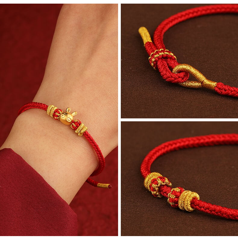 《十二生肖》可穿珠守護神紅繩手鏈