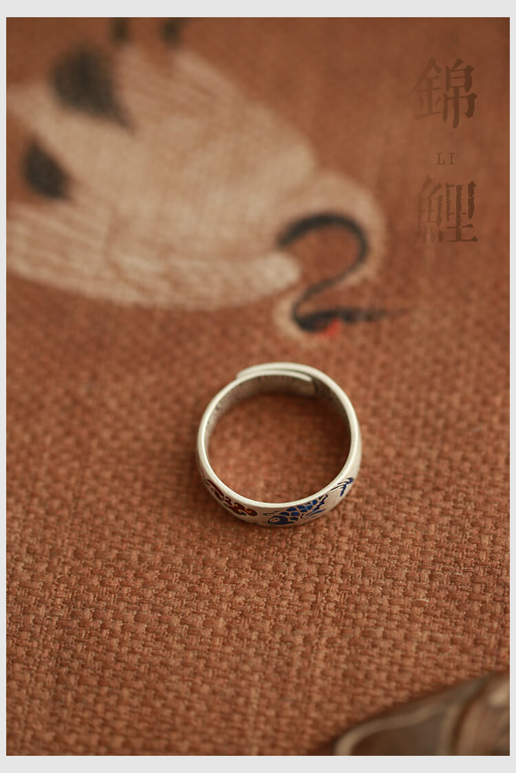 「Lucky Koi」 925 Silver Traditional Style Plain Ring