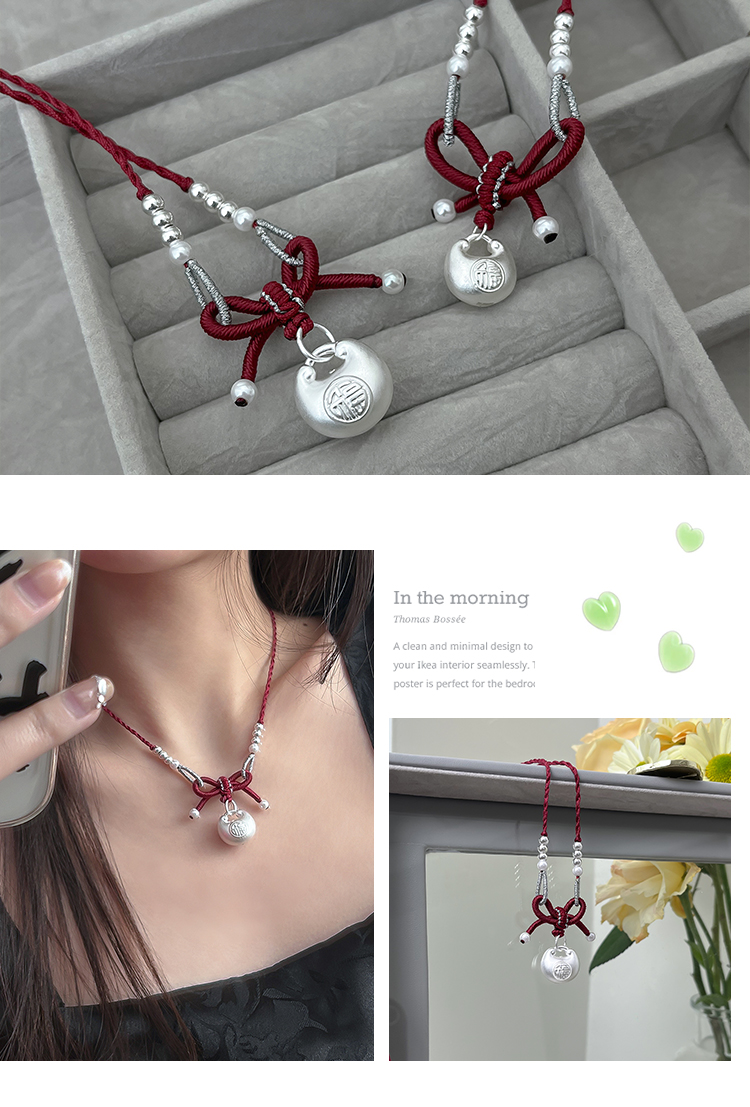 《Little Fortune》 999 Silver Bow Necklace