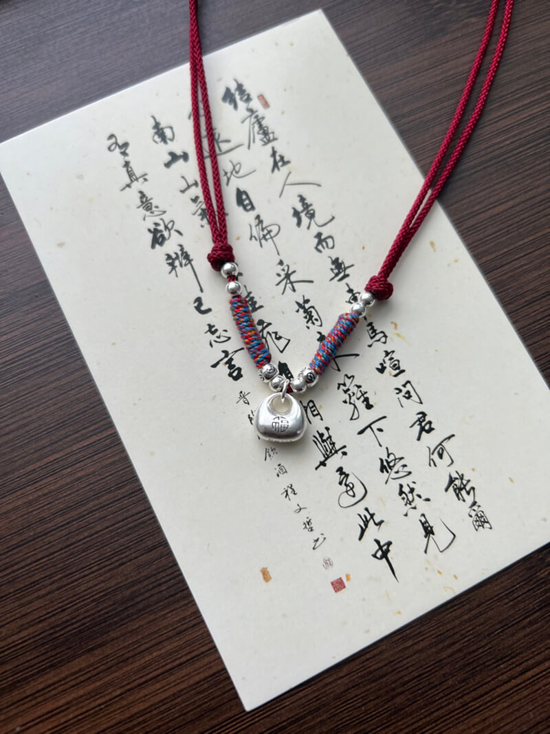 《Little Fortune》 999 Silver Solid Peace and Fortune Necklace for Men and Women