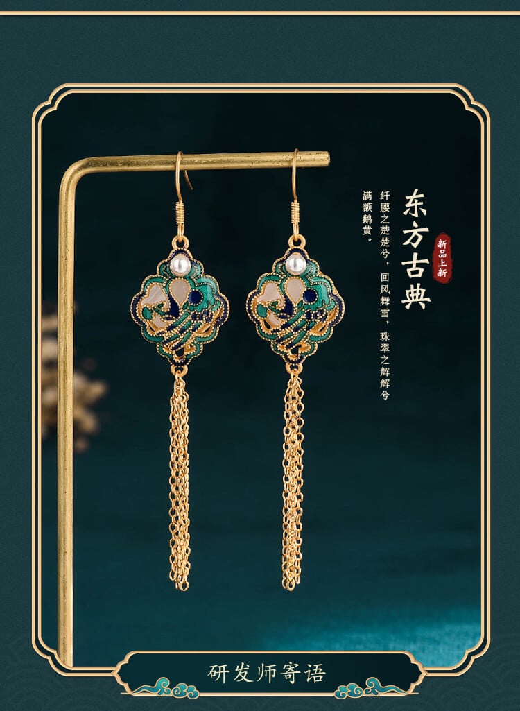 Eastern Classical Ruyi Safety Lock National Style Earrings
