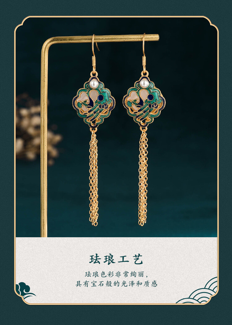 Eastern Classical Ruyi Safety Lock National Style Earrings