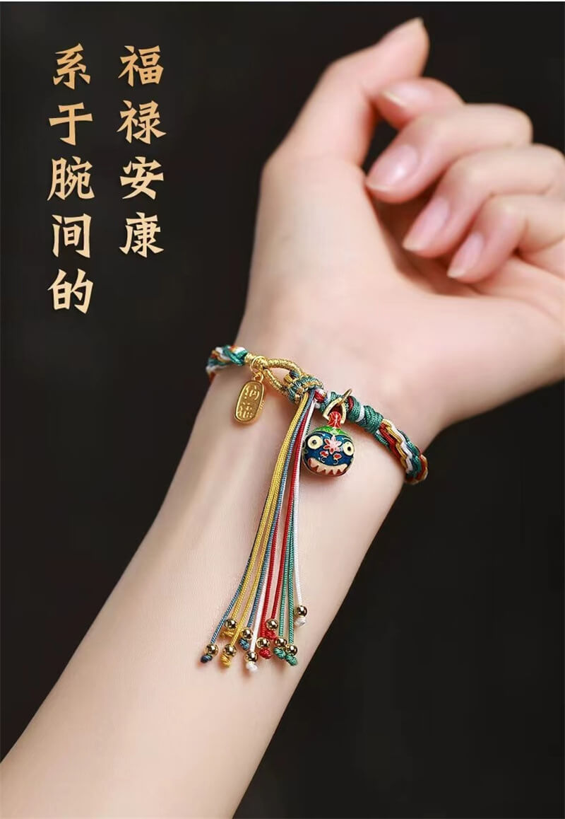 《Wishful Colors, Welcoming Health》 Dragon Boat Festival Multicolored Rope with Gilded Beast